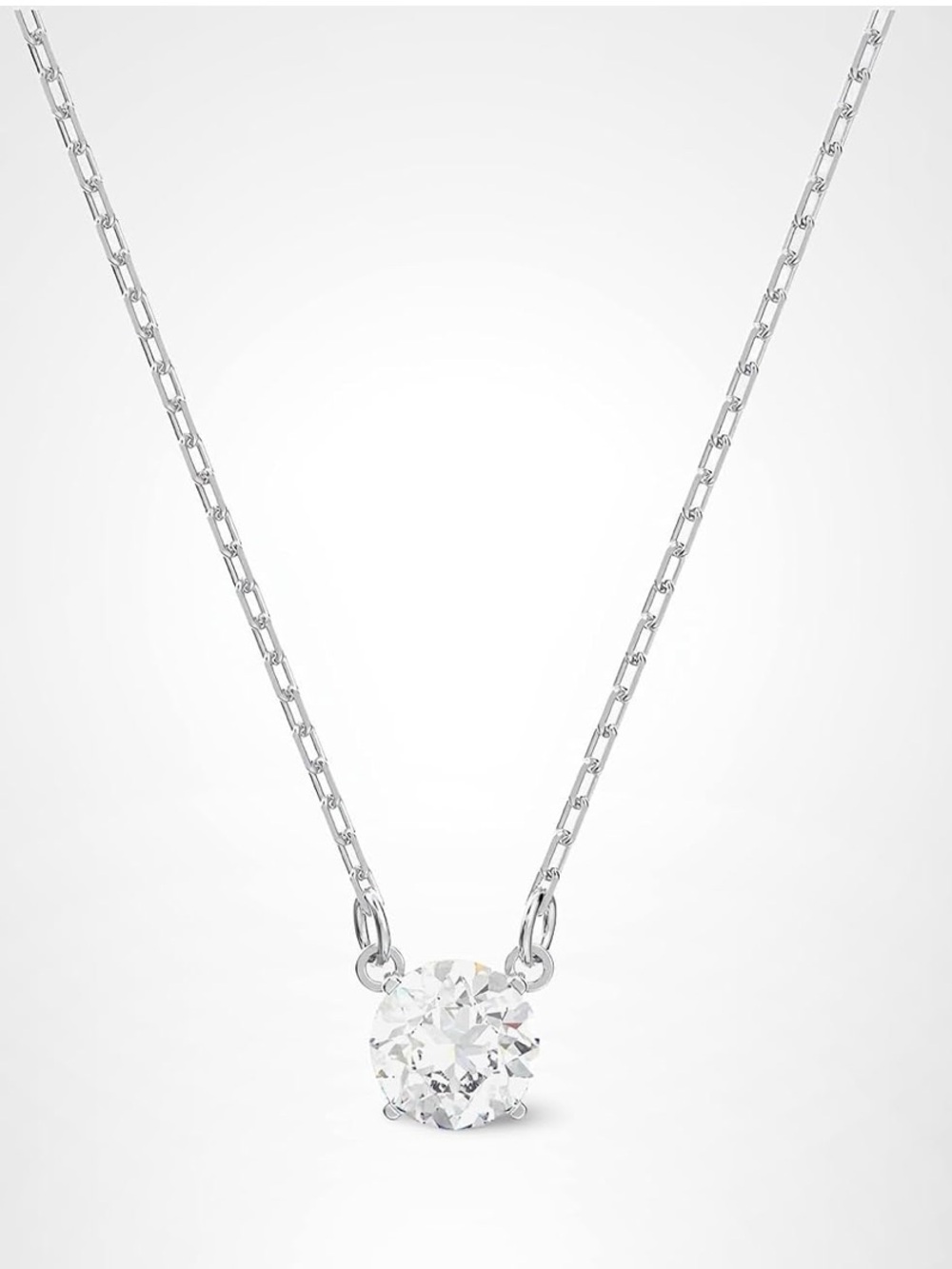 Swarovski Constella Round-Cut Crystal Solitaire Pendant Necklace - White
